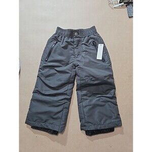 Iceburg Outerwear Snow Pants 2T Gray Black‎ Zip Pockets Boys Unisex Button Close
